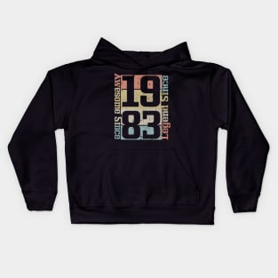 37th Birthday Gift Idea Awesome Since 1983 Kids Hoodie